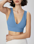 Basic V-neck removable chest tank tops