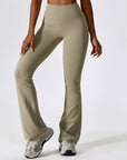 Basic nude butt lifting slim fit yoga flared pants