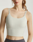 Basic spaghetti strap all-in-one high support sports tank tops