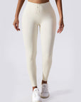 Basic drawstring nude fast-dry leggings