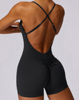 Basic Fast-dry one-piece nude butt pleated bodysuit