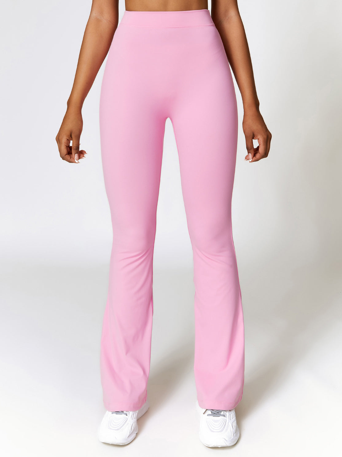 Basic peach hip-lifting yoga flare leggings