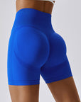 Basic hip lift high waist fit tight running yoga shorts