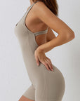 Basic Tight breathable one-piece wide strap yoga bodysuit