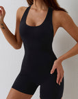 Basic Tight breathable one-piece wide strap yoga bodysuit