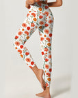 Flower tulip blomming flower orange yoga leggings