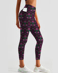 Purple ethnic print design leggings