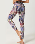 Flower magnolia peonies patchwork leggings