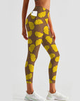 Botanical yellow ginkgo leaves leggings