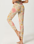 Flower vintage yellow leggings