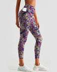 Flower ditsy flower bright plants dark color leggings