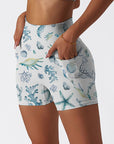 Ocean blue starfish coral shorts