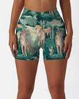 Animals jungle tiger green shorts