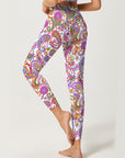 Ethnic colorful hand drawn paisley leggings