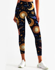 Star moon galaxy design leggings