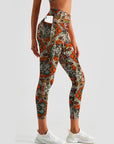 Ethnic ukrainian floral pattern leggins