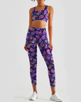 Purple paisley print design leggings