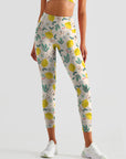 Fruit lemon flower butterfly leggings