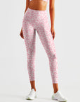 Animal pink leopard print high waisted leggings