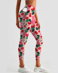 Fruit pomegranates pink watercolor leggings