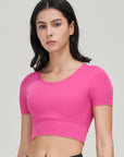 Basic naked round neck fitness yoga short sleeves