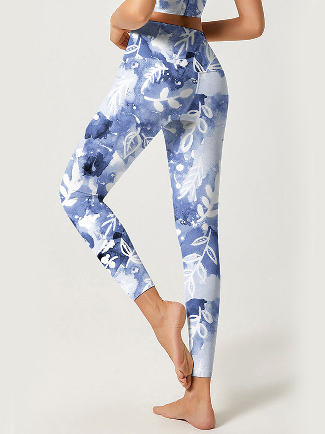 Tie dye ink painting design leggings