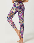 Flower ditsy flower bright plants dark color leggings