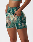 Animals jungle tiger green shorts