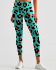 Animal leopard print blue funny leggings