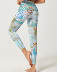 Animal gathering print design yoga leggings