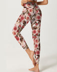 Flower rose hawthorn red retro leggings