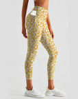 Flower yellow ditsy flower leggings