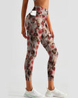 Flower rose hawthorn red retro leggings