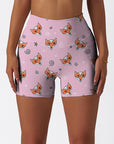 Animal cute red fox pink shorts