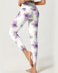 Flower purple blooming gold edge leggings