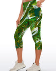 Tie dye green swirl water ripple capris