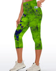 Abstract psychedelic green fluid water ripple capris