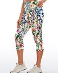 Hand painted wildflowers seamless capris