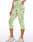 Funny smile dope faces seamless green capris