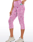 Love Flow in love abstract heart shape pink capris