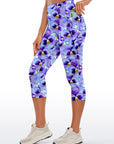 Flowers pansies seamless pattern capris