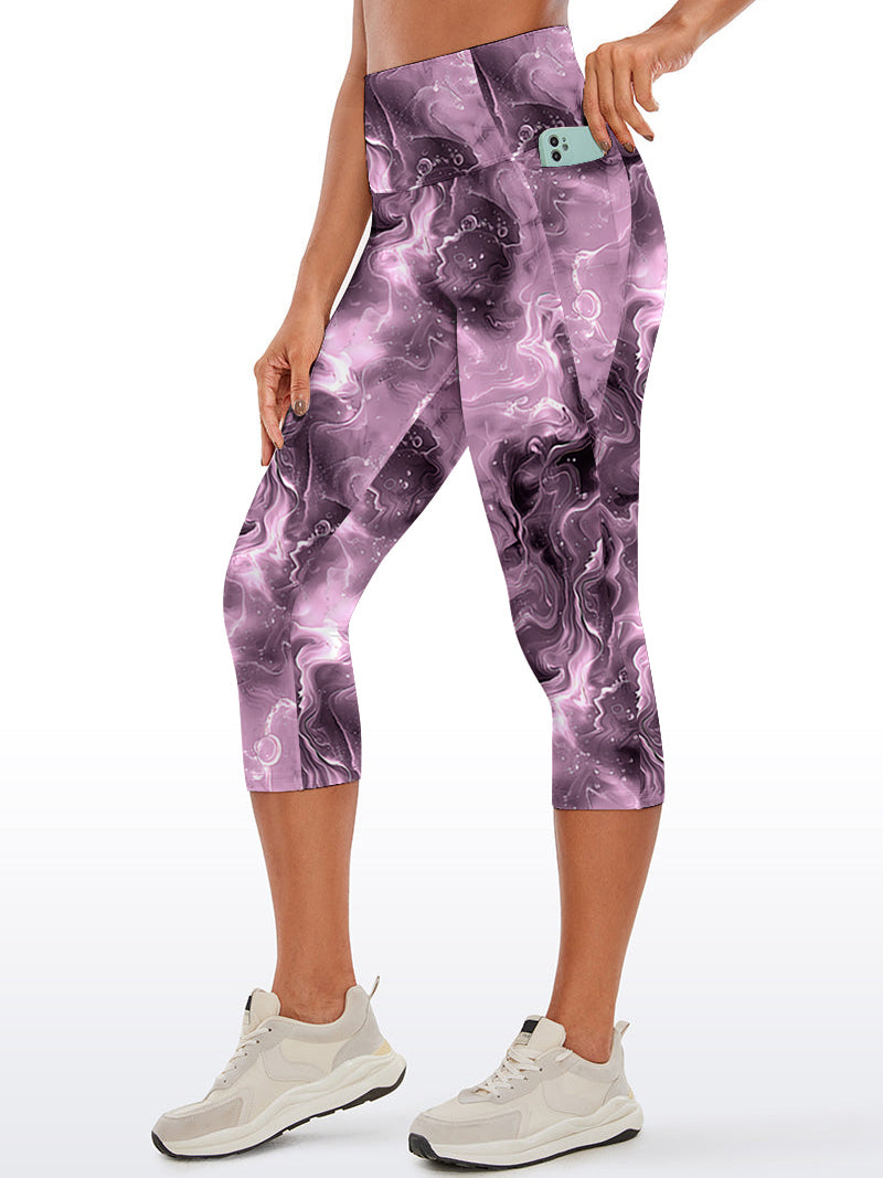 Abstract marble texture purple bubble swirls capris