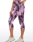 Abstract marble texture purple bubble swirls capris