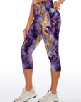 Abstract purple gilt water ripples with butterfly capris