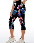 Ocean neon colored jellyfish capris