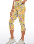 Watercolor whimsy meadow wildflowers capris