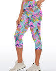 Botanical colorful tropic leaves capris