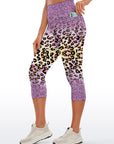 Animal leopard purple glitter capris