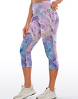 Abstract purple marble texture capris