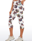 Skull with flowers and butterfly capris